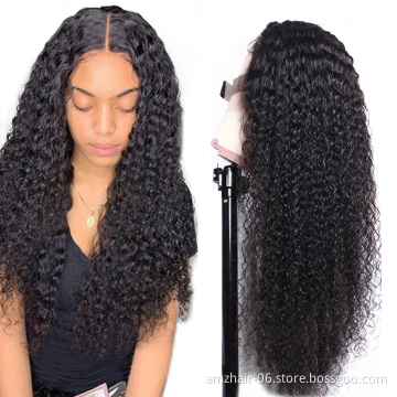 Cheap Afro Kinky Curly Virgin Human Hair Hd Full Lace Front Wig Raw Brazilian Natural Hair Transparent Lace Frontal Wig Vendor